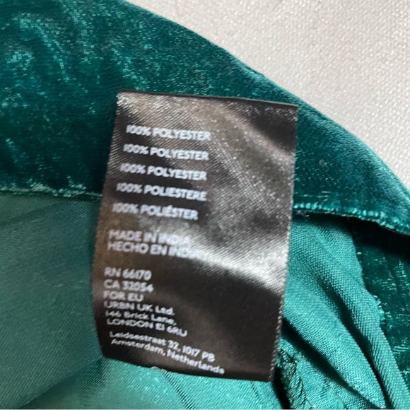 NWT New Free People Annalise Deep Teal Green Velvet Mini Skirt Size 10 - Picture 7 of 8